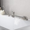 Sumerain Deck Mount Roman Tub Faucet with Hand Shower Brushed Nickel Waterfall Bathtub Faucet - 3 of 4