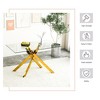 Dolonm  51.18" Rectangular Clear Tempered Glass Dining Table,Stylish Design with Golden Metal Legs, Dining Table for Dining Room - 4 of 4