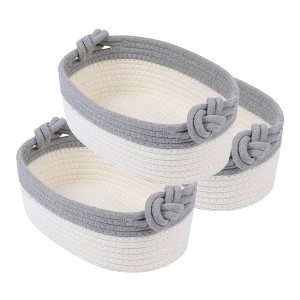 REGALWOVEN Odorless Cotton Rope Handcrafted Compact Size Multiple Use Open Storage Bins 3 Packs - 1 of 4