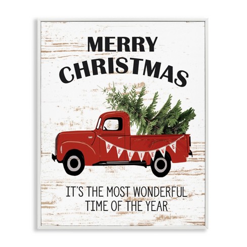 Stupell Industries Christmas Most Wonderful Time Vintage Truck, 11" x 14" - image 1 of 4