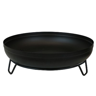 Sunnydaze Black Steel Outdoor Wood-Burning Fire Pit Bowl with Stand