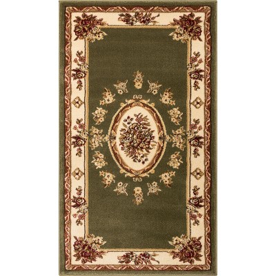 Well Woven Pastoral Medallion French European Floral Formal Traditional Modern Classic Thick Soft Area Rug