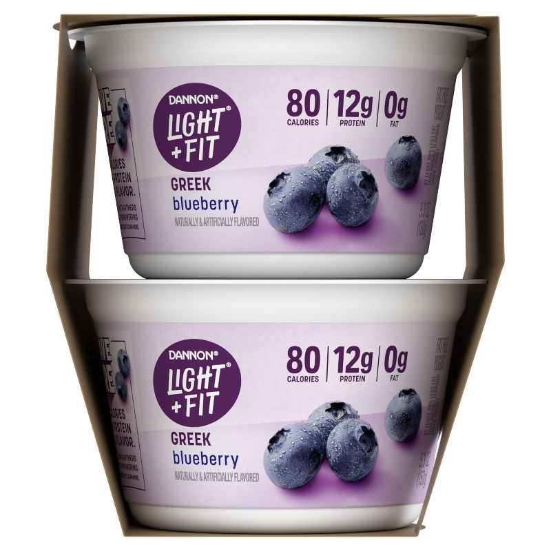 Light + Fit Nonfat Gluten-Free Blueberry Greek Yogurt - 4ct/5.3oz Cups, 6 of 9