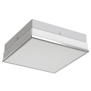 DORESshop 12 in. 2-Light White Chrome Modern Square Ceiling Light, Frosted Glass Flush Mount for Hallway, Bedroom, Entry - 1 of 4
