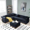 NicBex Modular 100.8" L Shape Sectional Sofa Velvet Sleeper Couch Set with Ottoman for Living Room - 4 of 4