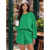 ATHLECHIC Women's Outfits Batwing Sleeve Oversized Sweatsuit Casual Fall Tracksuit Short 2 Pieces Sets - 2 of 4