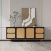 NicBex Rattan Door Sideboard Cabinet Modern Kitchen Storage Cabinet with Adjustable Shelves,Black - 2 of 4
