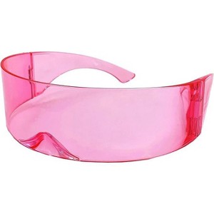 grinderPUNCH Futuristic Shield Sunglasses  Cyclops Cyberpunk Visor Glasses  80s Alien Mono (Neon Green) - 1 of 2