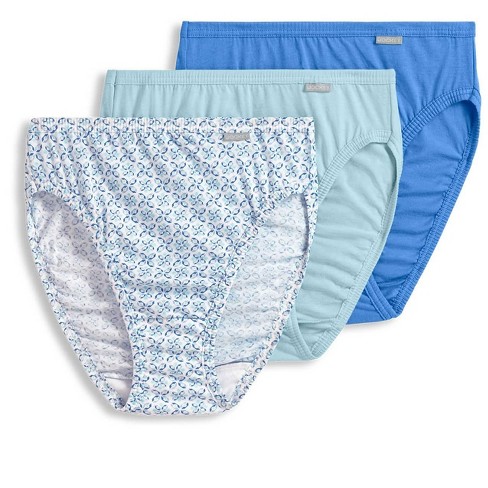 Jockey Women's Elance French Cut - 3 Pack 6 Sky Blue/quilted Prism