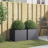 vidaXL 2pcs Anthracite Cold-Rolled Steel Planters - Rectangular Garden/Outdoor/Balcony Boxes 16.5"x15.7"x15.4", Sturdy & Easy to Assemble - 3 of 4