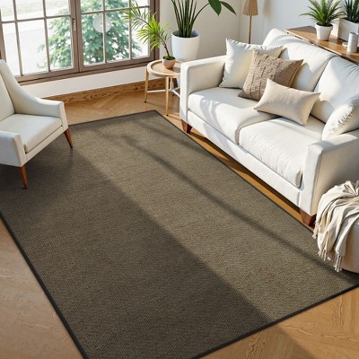 Lahome Farmhouse Area Rugs for Living Room Washable Dining Room Rug Neutral Braided Rubber Backed Mat Woven Absorbent Floor Carpet for Bedroom
