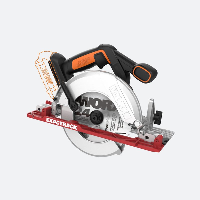 Worx WX530L.9 20V Power Share ExacTrack 6.5" Cordless Circular Saw (Tool Only), 1 of 9