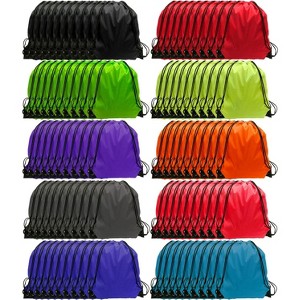 Waterproof Drawstring Backpack Bulk, Nylon Cinch Bags in 10 Colors for School, Gym, Sports - 1 of 4