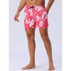 INSPIRE CHIC Men's Summer Hawaiian Pattern Drawstring Elastic Waist Mesh Lining Board Shorts - 2 of 4
