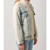 Women's Denim Mixed faux-shearling Jacket - mystree - 2 of 3