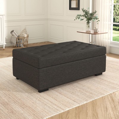 CAVINAS Modern Convertible Ottoman Bench with Folding Sofa Bed,Tufted Design Multifunctional Folding Bench for Study,Living Room