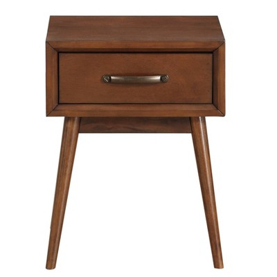 Draper Mid-Century Modern End Table Brown - HomeFare