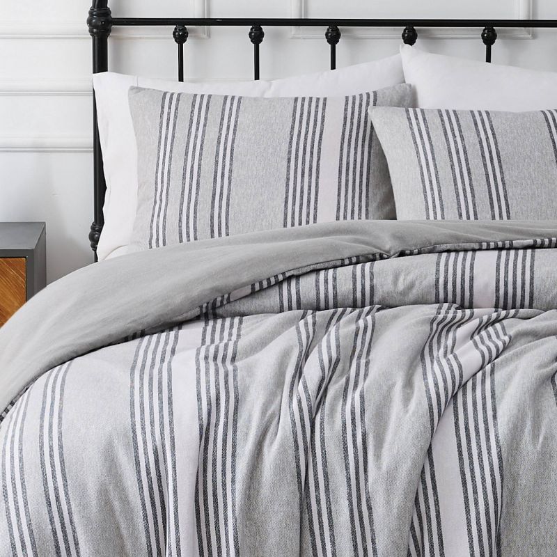Kiel Stripe Flannel Comforter Set Gray - Truly Soft, 2 of 7