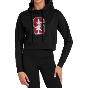 Stanford University Distressed Primary Logo Cropped Hoodie Pullover Sweatshirt - 1 of 4