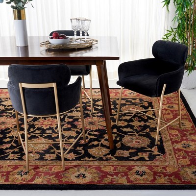 Elegant Heritage Hand-Tufted Black Wool 7'6" x 9'6" Area Rug