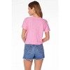 Women's Split Neck Short Sleeve Boxy Raglan Tee - bobi - 2 of 4