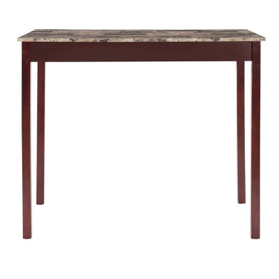 Espresso Faux Marble 5-Piece Counter Height Dining Set