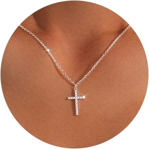SmallRig Small Cross Pendant Necklace Gold Silver Plated Waterproof Christian Faith Jewelry - 1 of 4