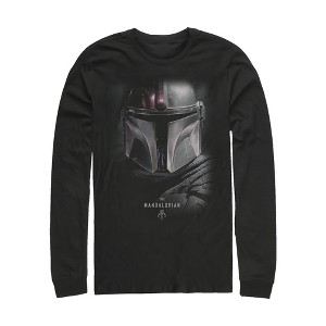 Men's Star Wars The Mandalorian Bounty Hunter Shadow Long Sleeve Shirt - 1 of 3