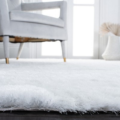 Ivory Hand-Tufted Shag Wool and Synthetic 4' x 6' Rug