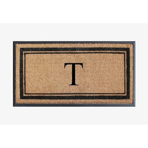 A1HC Natural Rubber Coir Outdoor Doormat 24x48 Monogrammed Anti-Shed Treated Durable Front Door Mat - 1 of 4