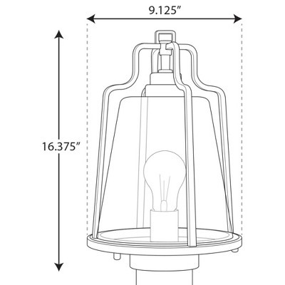 Benton Harbor Black Composite Polymer Outdoor Post Lantern