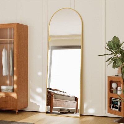 Beautyolove Full Length Mirror, Oversized 81" x 41" Arched Floor Mirror, Free Standing Mirror, Modern Full Body Mirror