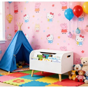 Airsurfer Kids Toy Storage Organizer with Bookshelf Modern Kids Toy Organizer Wooden Toy Storage Chest for Children's Playroom Organization - 1 of 4