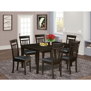 HomeStock Dining Room Set- Dinette Table And 6 Dining Chairs, Cappuccino - 1 of 3