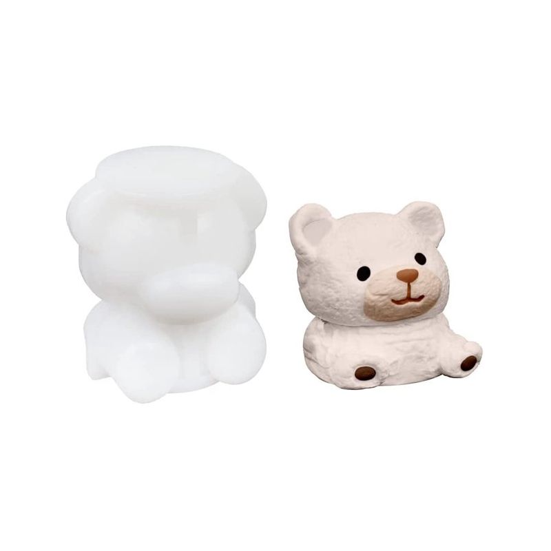O'Creme Teddy Bear Silicone Fondant Mold -  1" x 2" - White, 3 of 4
