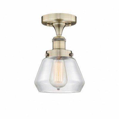 Fulton - 1 Light Semi-Flush Mount In Industrial Style-8.25 Inches Tall and 6.5 Inches Wide
