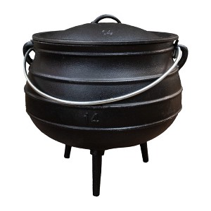 Lehman's Campfire Cooking Kettle Pot - Cast Iron Potje Dutch Oven with 3 Legs and Lid, 16 inch, 9 gallon - 1 of 4