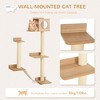 Lyngins Wall-Mounted Multi-Level Cat Tree,Cat Tower with Sisal-Covered Scratching Posts and Cat Condo for Indoor Cats,Yellow - 4 of 4