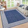 Modern Striped Area Rugs Washable Soft Rug for Living Room Thin Low Pile Non Slip Stain Resistant Carpet for Bedroom Office Farmhouse - 2 of 4