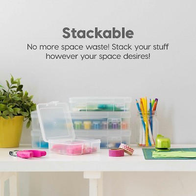 Large Clear Plastic Stackable Storage Boxes with Latching Lids, 10-Pack
