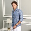 Campus Sutra Men Men's Icy Blue Paisley-Lined Shirt - 3 of 4