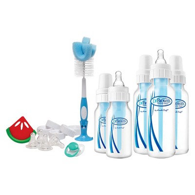 Dr. Brown's Natural Flow Baby Bottle Gift Set with Pacifier - Teether & Bottle Brush