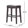 GDFStudio Estes Contemporary Faux Leather 30.5" Backless Saddle Barstools (Set of 2) - 3 of 4