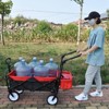 RISOKEYS Folding Collapsible Utility Wagon with Push Bar and Adjustable Handles, 150lbs Capacity Cart Buggy for Beach, Garden,Parks - 2 of 4