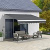 Resenkos Patio Awning, Outdoor Sun Shade Shelter Cover Awnings,13' x 8' Patio Awning with UV Protection and Easy Crank Opening, Dark Gray - 2 of 4