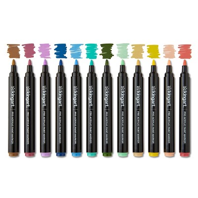 KINGART PRO Acrylic Paint Markers 12 Vintage Colors