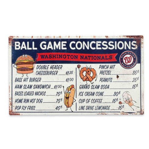 Mlb Washington Nationals Baseball Concession Metal Sign Panel : Target