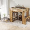 Sapphtopaz Wood Bunk Bed with Dismountable Lower Bed&Desk Versatile Bed Frame with Built-in Shelves&Wardrobe, Loft Bed for Teens - 4 of 4