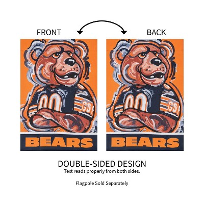 Chicago Bears Double-Sided Suede Garden Flag with Mascot Artwork