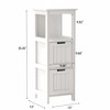 GlasFlength Decorative Storage Cabinet Bathroom Floor Cabinet with 2 Drawers, Free Standing Home Organizer, for Bathroom, White, 13.00"*13.00"*35.43" - 3 of 4